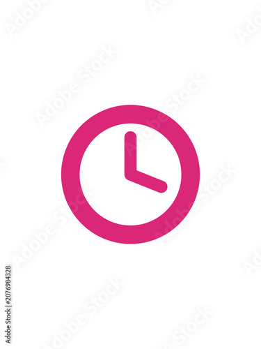 Clock flat icon - modern minimal vector symbol for web and mobile app interface, isolated on transparent background
