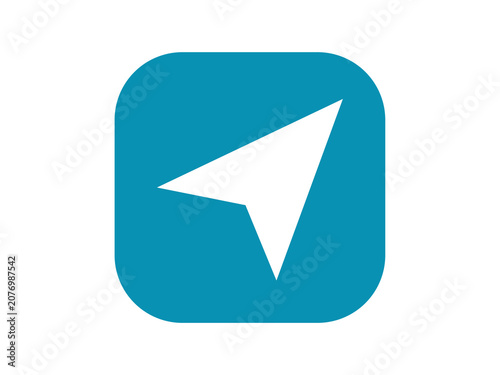 Foto Send flat icon rounded button - modern minimal vector symbol for web and mobile