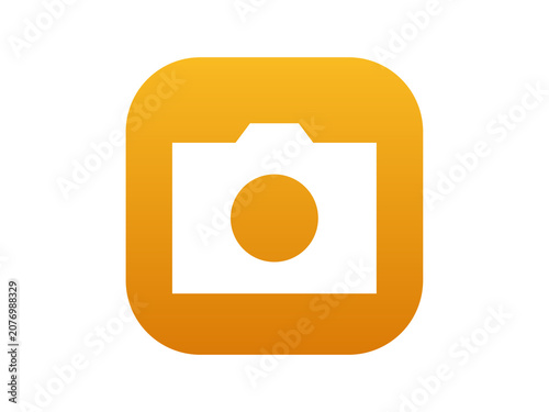 Camera gradient icon rounded button - modern minimal vector symbol for web and mobile app interface, isolated on transparent background