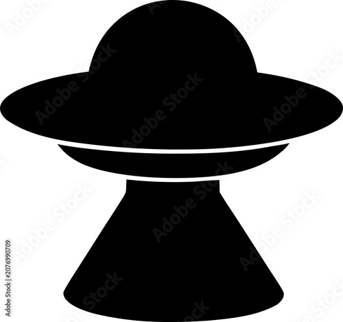 UFO Silhouette SVG Vector for Sci Fi and Space Design Projects