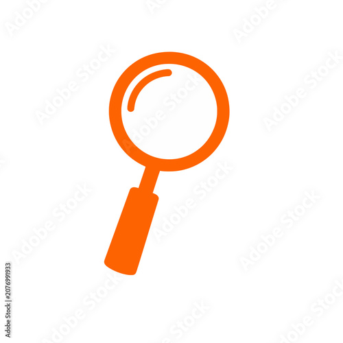 Orange magnifying glass icon
