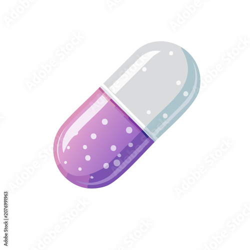 Purple and blue capsule pill vector illustration
