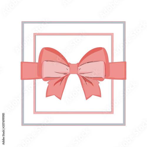Pink bow ribbon vector illustration