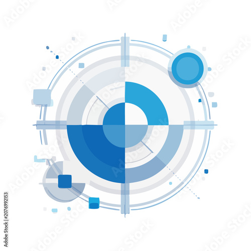 Abstract target with concentric circles and geometric elements