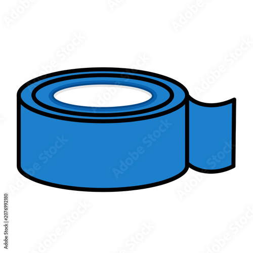 Blue adhesive tape roll vector illustration