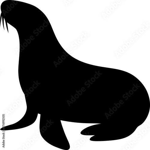 Walrus Silhouette SVG Vector for Arctic Wildlife Design Projects