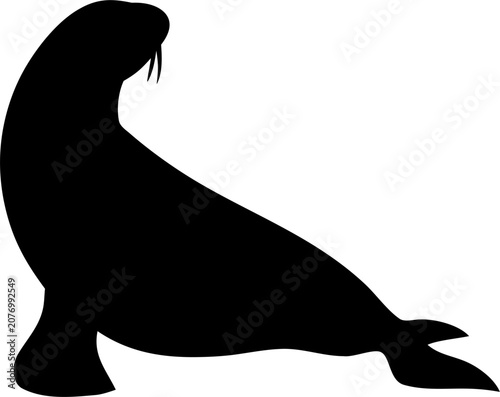 Walrus Silhouette SVG Vector for Arctic Wildlife Design Projects