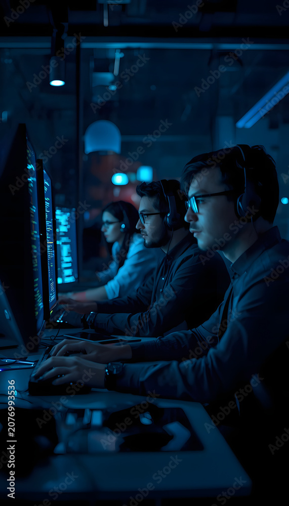 Fototapeta premium Late-Night Software Development