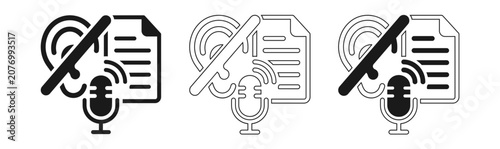 No audio file icons with prohibition signs