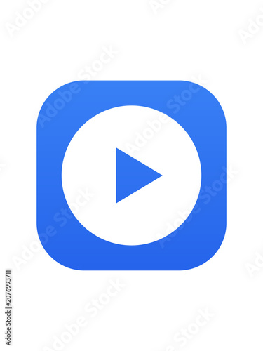 Play Button gradient icon rounded button - modern minimal vector symbol for web and mobile app interface, isolated on transparent background