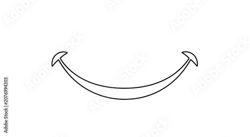 Minimalist Smile Outline - Simple Line Art Happy Face Symbol