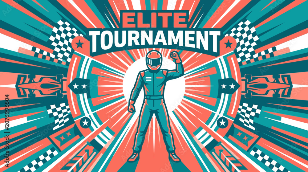 Obraz premium Victory In Elite Racing Tournament Celebration Of Champion