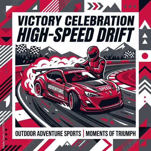 Victory Celebration High Speed Drift Motor Racing Motorsport Event