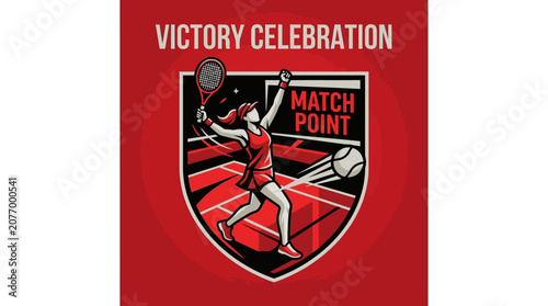 Victory Celebration Match Point Tennis Athlete Winning Moment