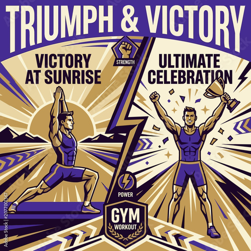 Triumph And Victory Ultimate Gym Workout Celebration