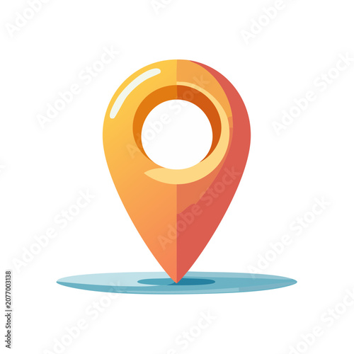 Flat design location pin icon with gradient colors
