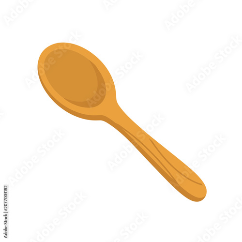 Flat illustration of a wooden spoon