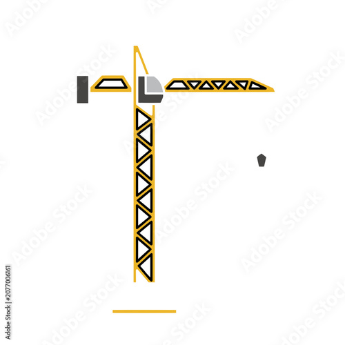 Flat vector icon of a tower crane
