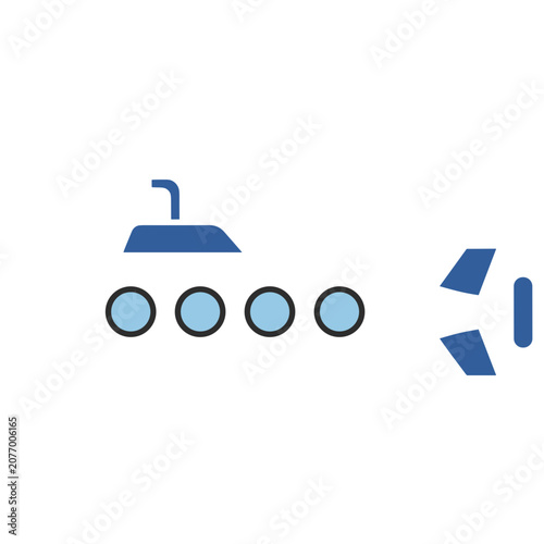 Flat vector icon of a tractor with wheels and exhaust