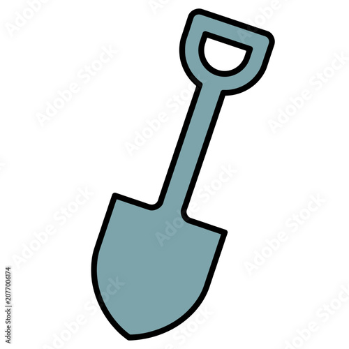 Flat vector icon of a shovel