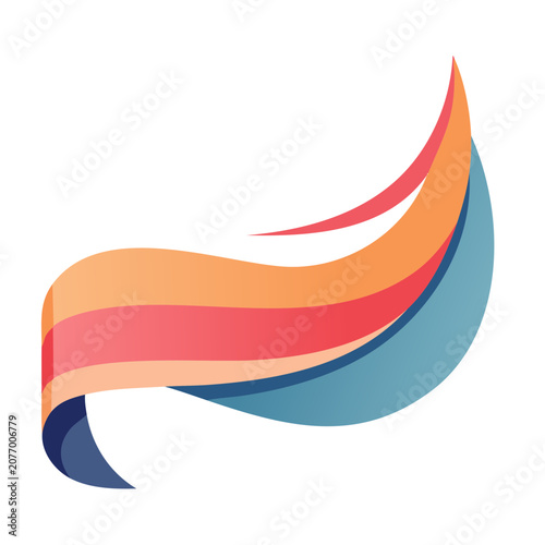 Colorful abstract wave vector design