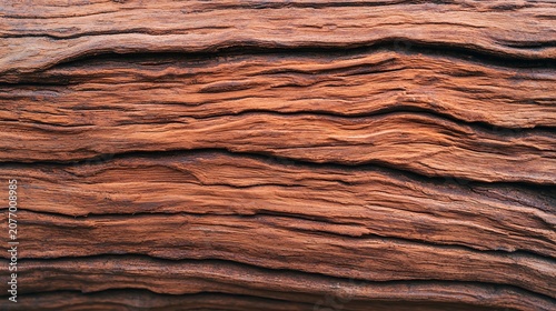 Close-up of weathered layered sandstone rock surface with rich earthy brown tones and natural textures