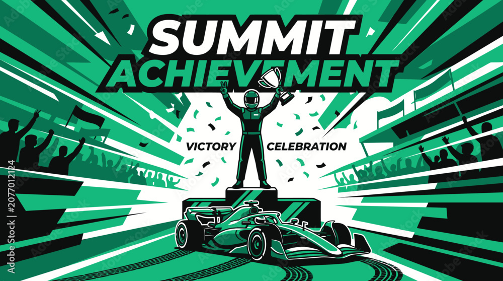 Obraz premium Summit Achievement Victory Celebration Formula One Racing Grand Prix Triumph