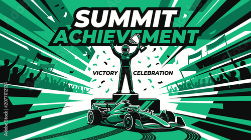 Summit Achievement Victory Celebration Formula One Racing Grand Prix Triumph