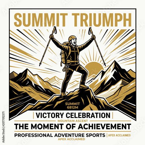 Summit Triumph Victory Celebration Mountain Ascent The Moment Of Achievement Professional