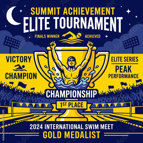 Summit Elite Tournament Champions Victory Gold Medalist Competition Banner