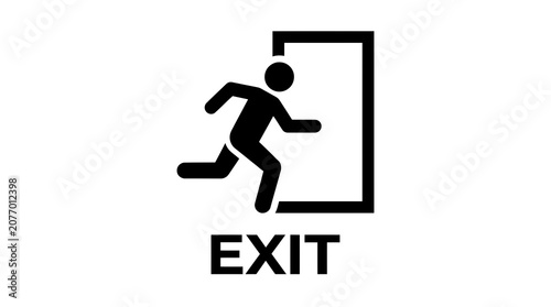 Bild auf Leinwand Emergency exit sign icon with running man symbol