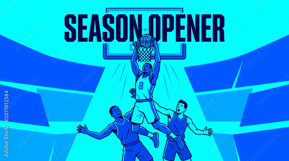 Obraz premium Start Of The Basketball Season Slam Dunk Action