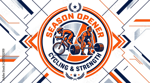 Season Opener Cycling And Strength Competition Logo Design In Vibrant Colors