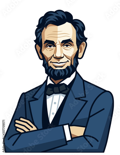 Foto Abraham Lincoln Cartoon Portrait Illustration.