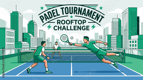 Padel Tournament Rooftop Challenge Graphic Design Competition Sports Event
