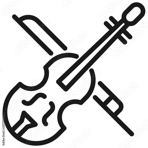 Bild auf Leinwand Illustration elements of Violin