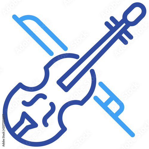 Canvastavla Illustration elements of Violin