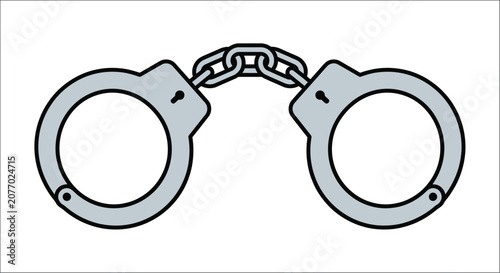 Foto Handcuffs illustration on a white background a simple depiction of law enforceme
