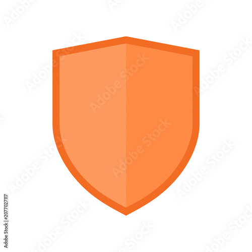 Orange flat shield icon vector
