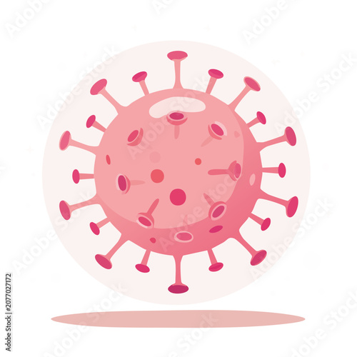 Pink Coronavirus Vector Illustration
