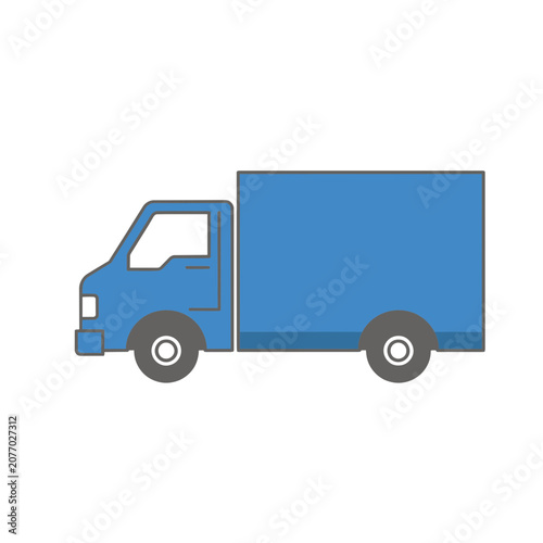 Blue delivery truck vector illustration
