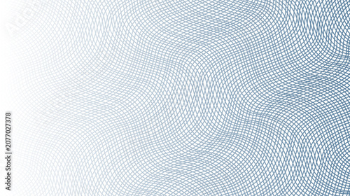 Abstract guilloche pattern with blue wavy geometric lines. Vector security background for certificate, voucher, banknote or diploma design.