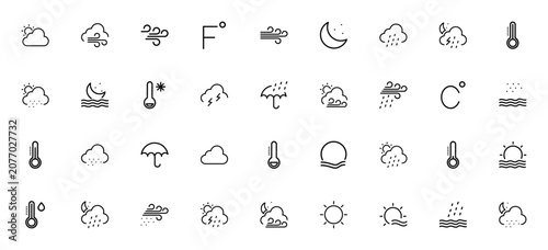 Canvastavla Weather icon set