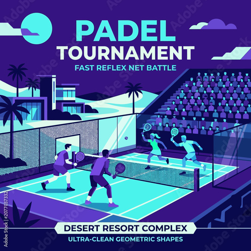 Padel Tournament A Fast Reflex Net Battle In A Desert Tennis Resort