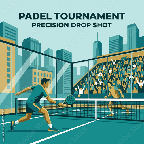 Padel Tournament Action Dynamic Drop Shot Play