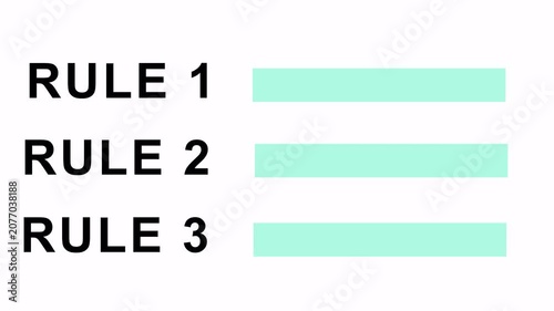 Retro Digital Countdown and Title Menu Screen Animation,3 rules animation.Cyberpunk Style Number Counter and Option List Interface with alpha channel.Futuristic Neon Green Text Display Loop for Video 