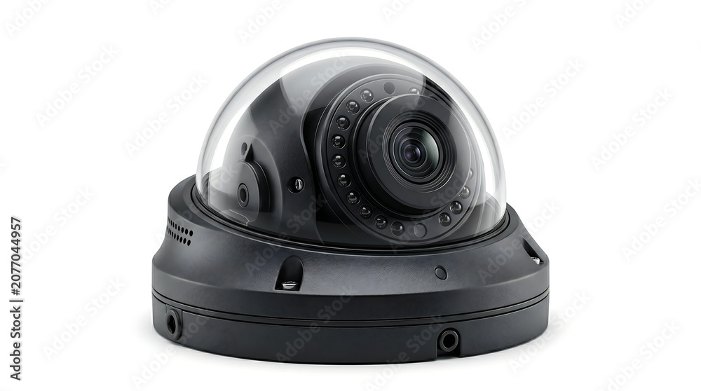 Fototapeta premium High-Resolution Dome Security Camera Monitoring Indoor Surveillance System