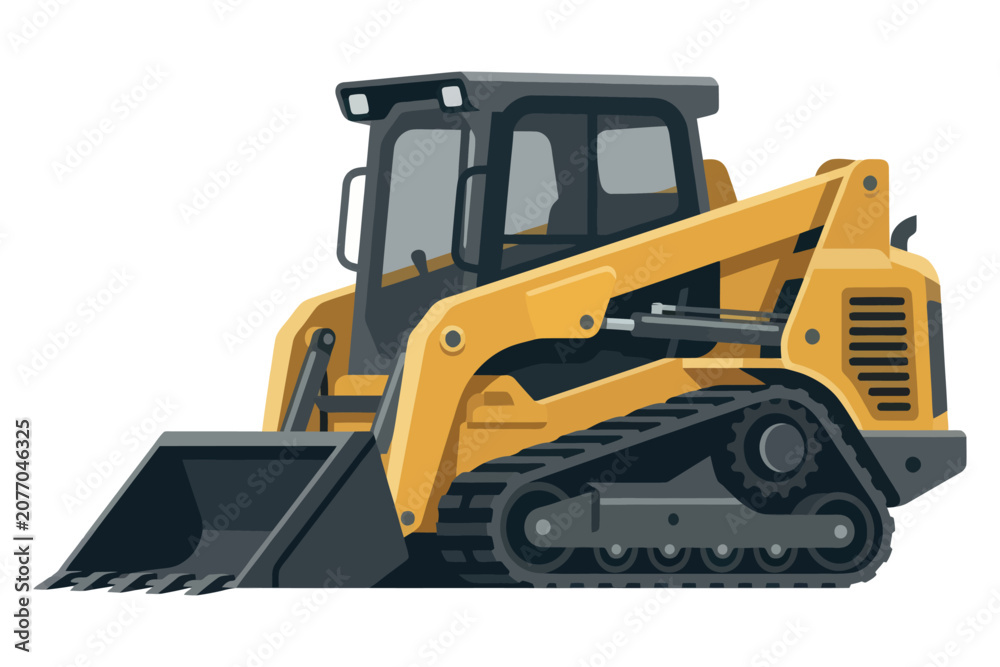 Obraz premium Compact Track Loader Vector Illustration