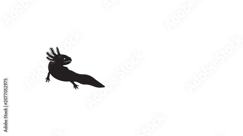 Axolotl Silhouette Icon Vector Illustration