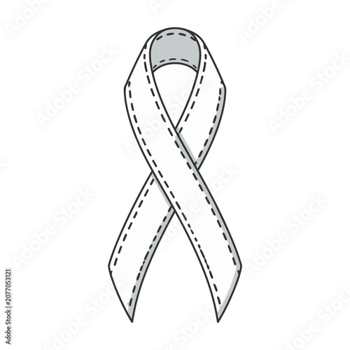 White awareness ribbon vector illustration